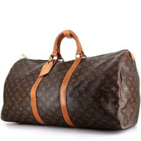 SALE! Vintage Louis Vuitton Keepall 55 Monogram Satchel Shoulder Bag Leather - Picture 10 of 16